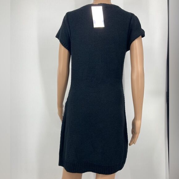 NWT Made for Me To Look Amazing Black Cable Knit Sweater Dress Size L - Picture 7 of 10